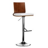 Stokey Walnut Back Bar Stool - White